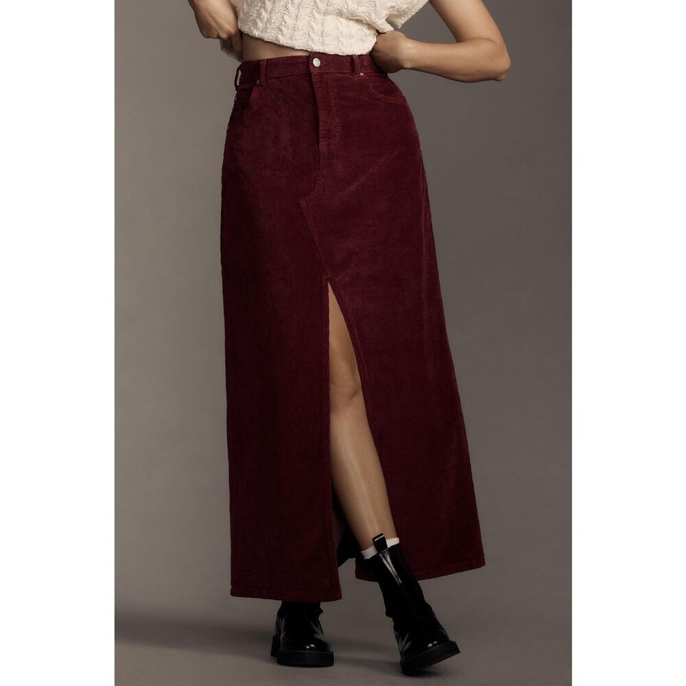 Pilcro The Madi Front-Slit Corduroy Skirt - Size 10 - Picture 4 of 6